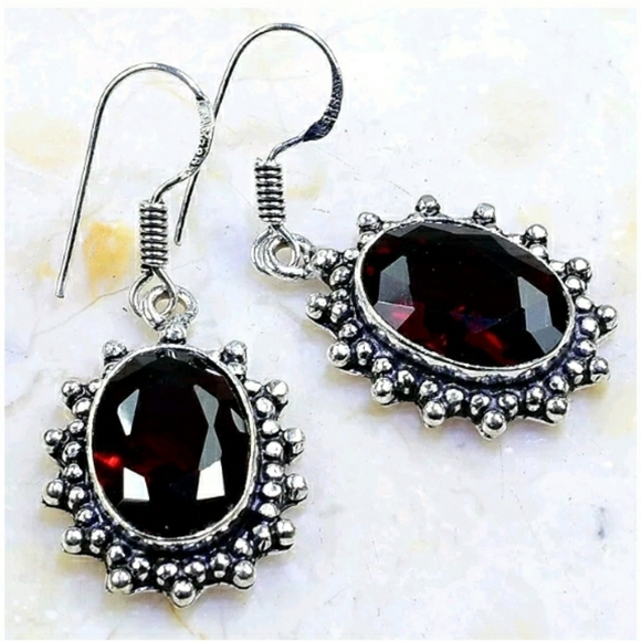Garnet ~ Handcrafted 925SS Earrings